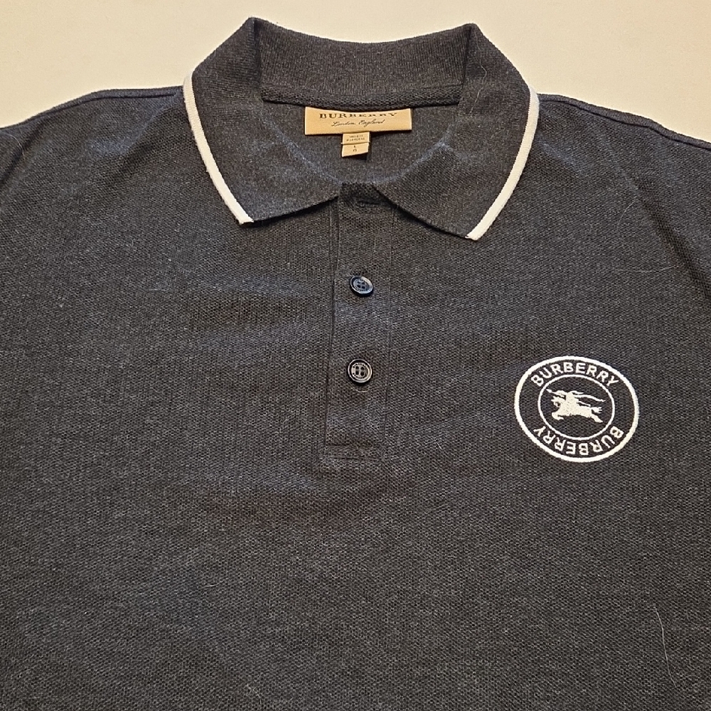 Burberry Black Polo with White Details